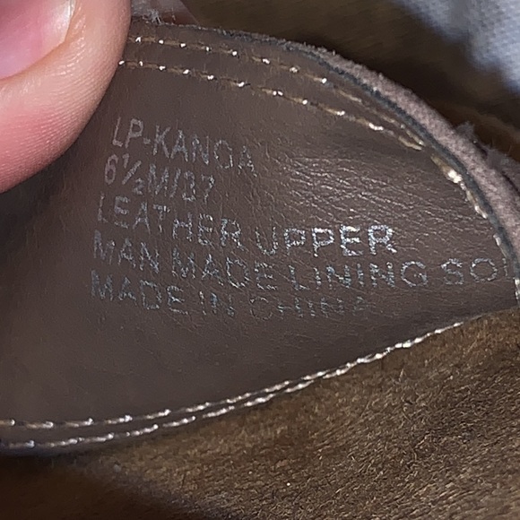 Lucky Brand Kanoa Brown Suede Leather Ankle Strap Wedge Sandals Sz 6.5 - Picture 5 of 8